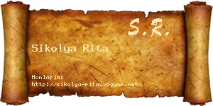 Sikolya Rita névjegykártya