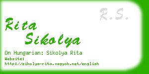 rita sikolya business card